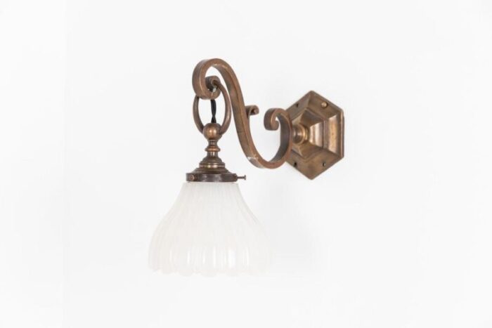 brass moonstone sconce from gec 1930s 6821