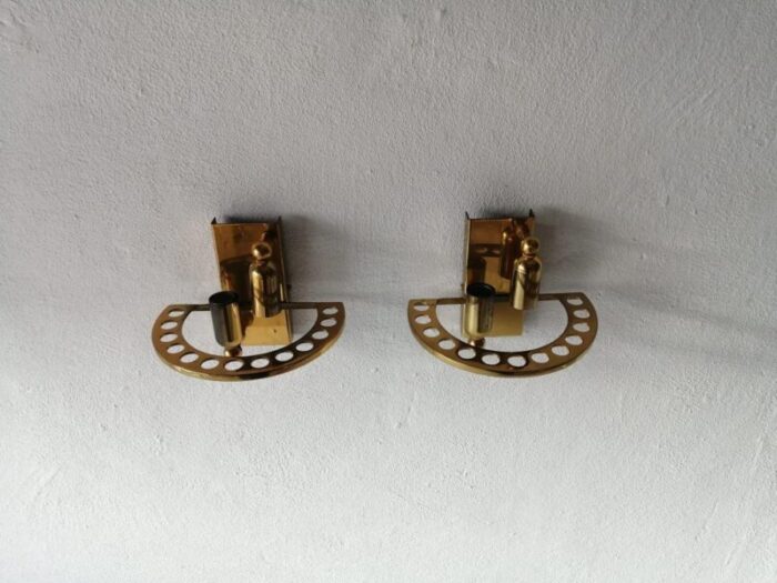 brass sconces 1950s set of 2 3