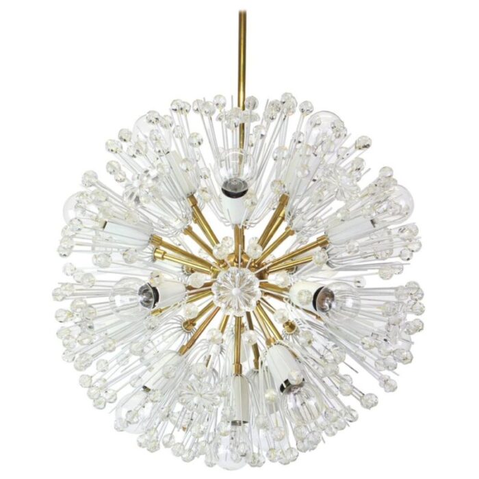 brass starburst chandelier by emil stejnar for rupert nikoll austria 1960s 1