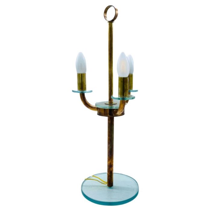 brass table lamp in the style of pietro chiesa italy 1950s 1