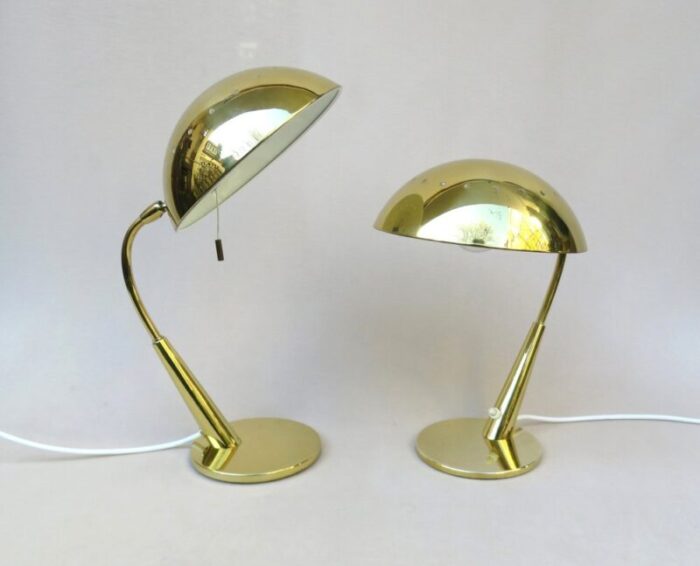 brass table lamps from hillebrand lighting 1960s set of 2 3