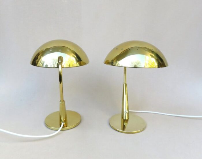 brass table lamps from hillebrand lighting 1960s set of 2 4