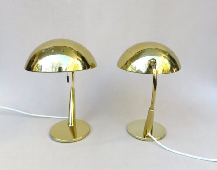 brass table lamps from hillebrand lighting 1960s set of 2 5