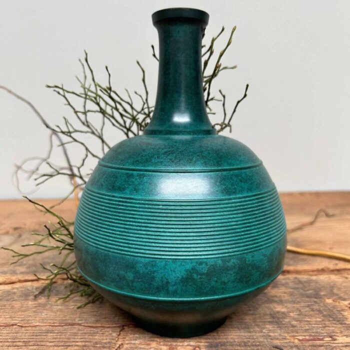 bronze ikebana vase by shugoro hasuda 1980s 6824