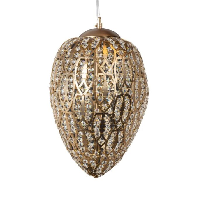 bronze satin finish medium steel crystal egg arabesque pendant from vgnewtrend 1