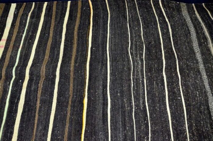 brown striped wool kilim rug 1960s 8182