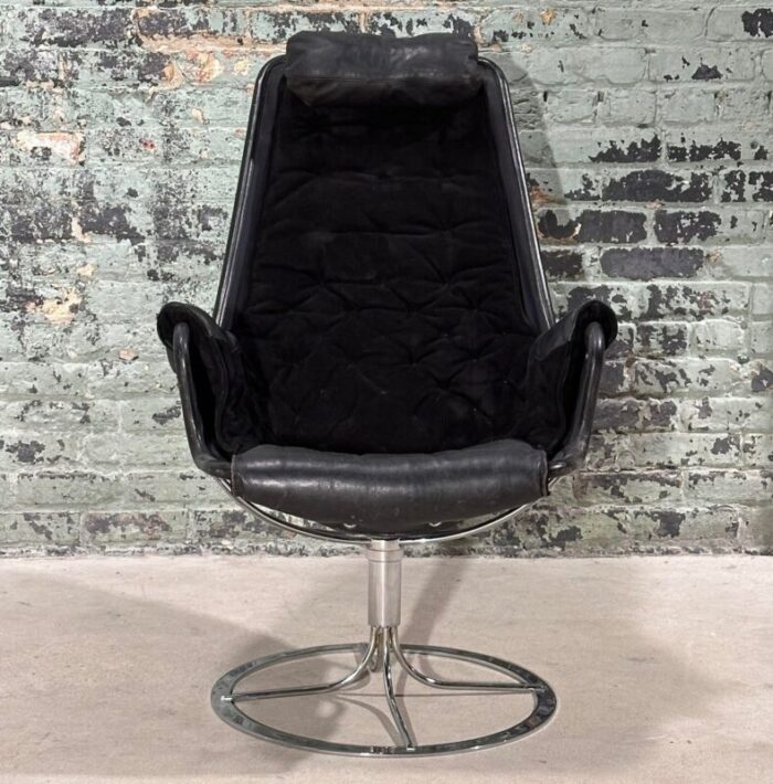 bruno mathsson suede and leather jetson swivel chair dux sweden 1969 3253