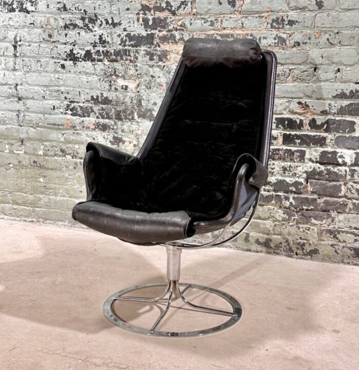 bruno mathsson suede and leather jetson swivel chair dux sweden 1969 5721