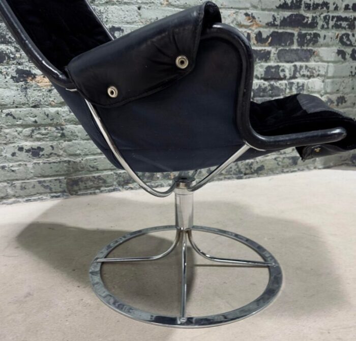 bruno mathsson suede and leather jetson swivel chair dux sweden 1969 5723