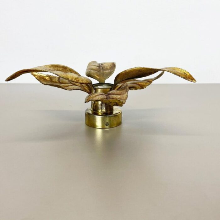 brutalist beligan brass metal wall ceiling light by willy daro belgium 1970s 7