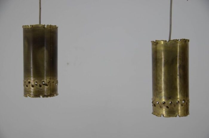 brutalist brass pendants by svend aage holm sorensen 1960s set of 2 10