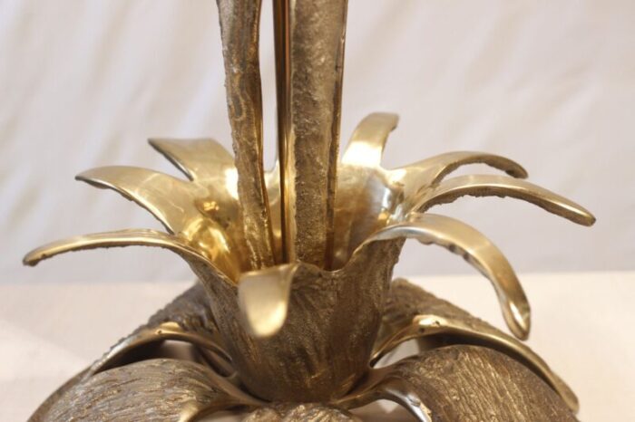 brutalist bronze floral lamp 1970s 7