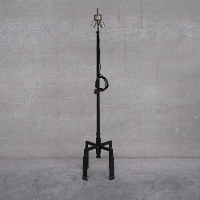 brutalist mid century iron floor and table lamp set of 4 9