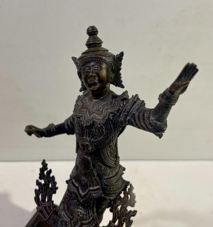 burmese cast brass court dancer figurine by maung yai 1890s 0613