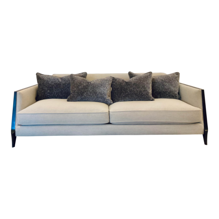 caracole modern light gray linen outline sofa 1171