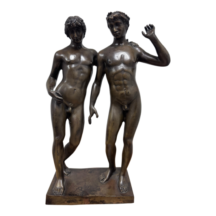 castor and pollux san ildefonso group metal and resin replica sculpture 9862