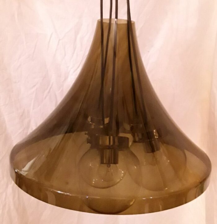 ceiling lamp with translucent tinted plastic funnel 1970s 4