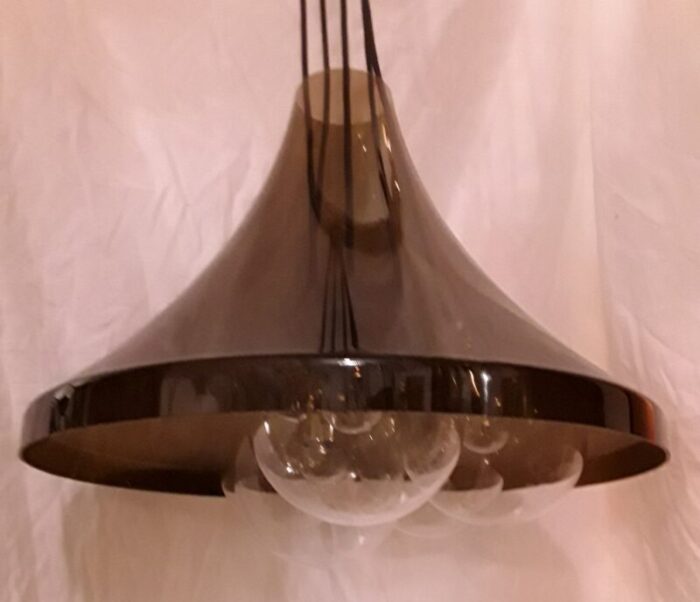 ceiling lamp with translucent tinted plastic funnel 1970s 5