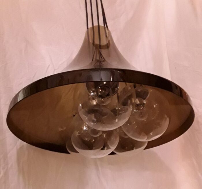 ceiling lamp with translucent tinted plastic funnel 1970s 6