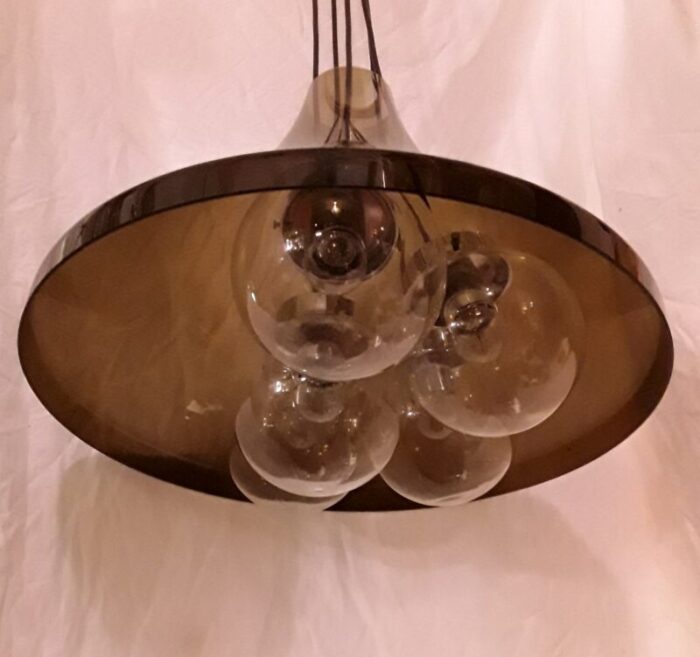 ceiling lamp with translucent tinted plastic funnel 1970s 9