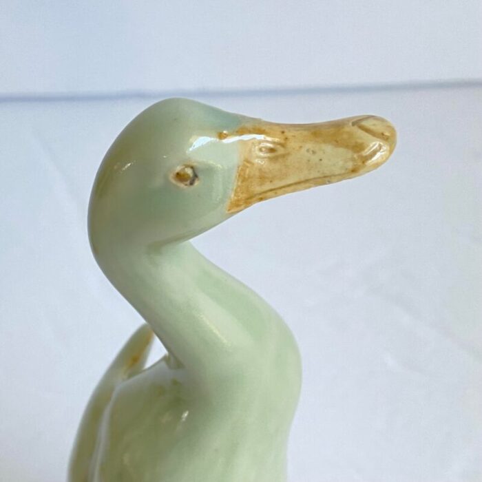 chinese celadon duck statues porcelain sea green figural goose geese birds chinoiserie a pair 2809