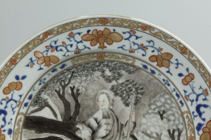 chinese export porcelain portrait plate 18th century 1615