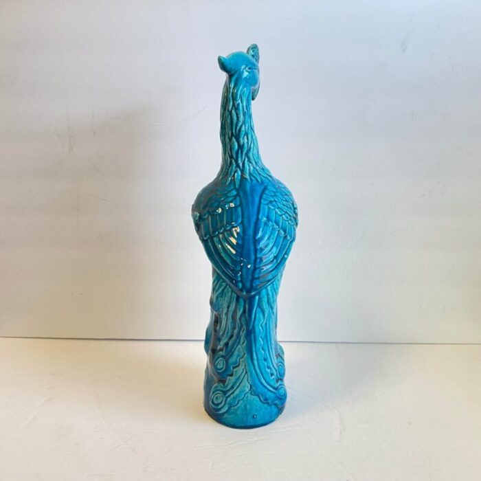 chinese phoenix statue turquoise glaze bird vintage 3334