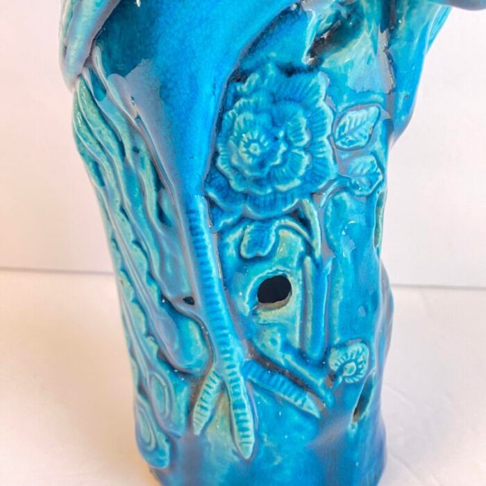 chinese phoenix statue turquoise glaze bird vintage 3383