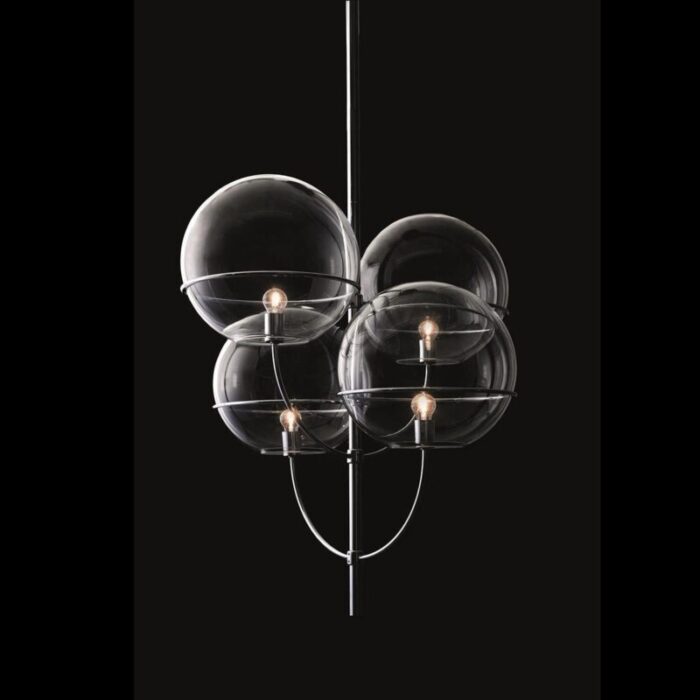 chrome plated lyndon suspension lamp by vico magistretti for oluce 2