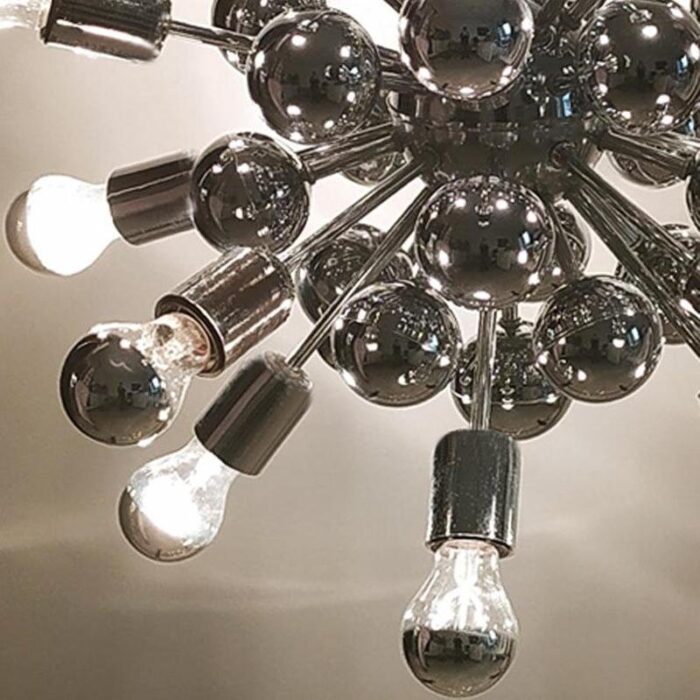 chrome sputnik ceiling lamp by goffredo reggiani italy 1970s 10