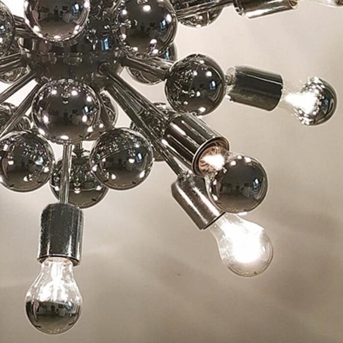 chrome sputnik ceiling lamp by goffredo reggiani italy 1970s 11