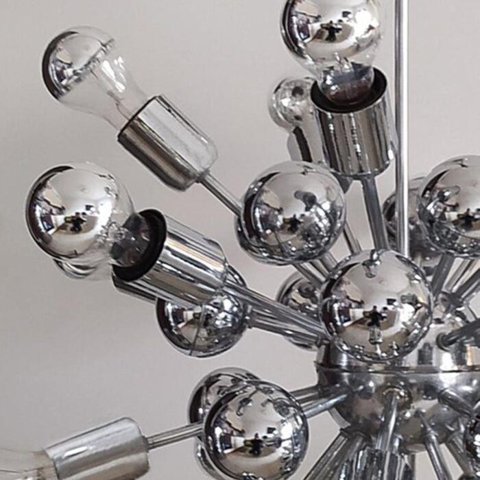 chrome sputnik ceiling lamp by goffredo reggiani italy 1970s 5