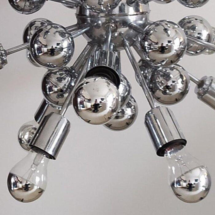 chrome sputnik ceiling lamp by goffredo reggiani italy 1970s 6