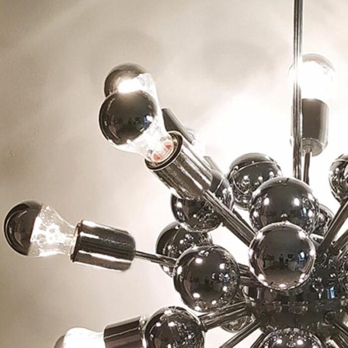 chrome sputnik ceiling lamp by goffredo reggiani italy 1970s 8