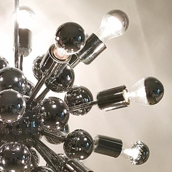 chrome sputnik ceiling lamp by goffredo reggiani italy 1970s 9