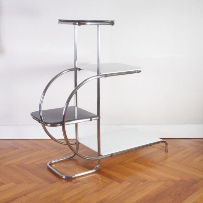 chrome tubular flower etagere 1940s 4805