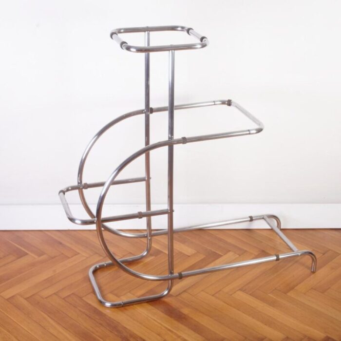 chrome tubular flower etagere 1940s 5947