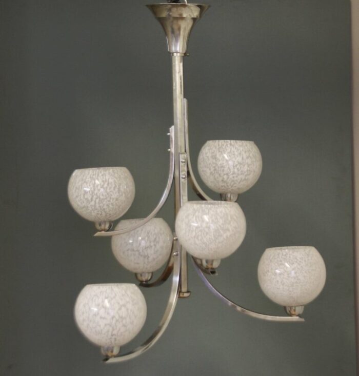 chromed ceiling light france 1940s 1