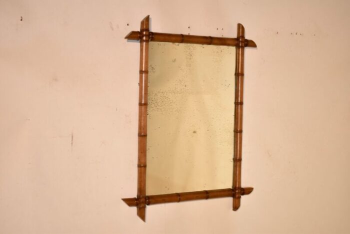 circa 1900 french faux bamboo mirror 0924