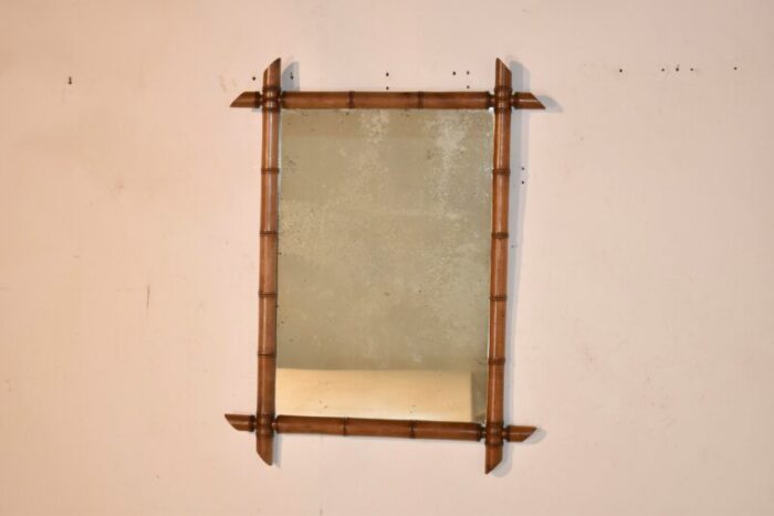 circa 1900 french faux bamboo mirror 4940