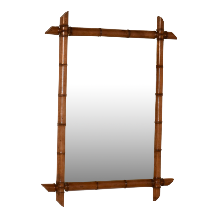 circa 1900 french faux bamboo mirror 6152