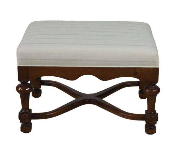 classic swivel leg upholstered footstool 4611