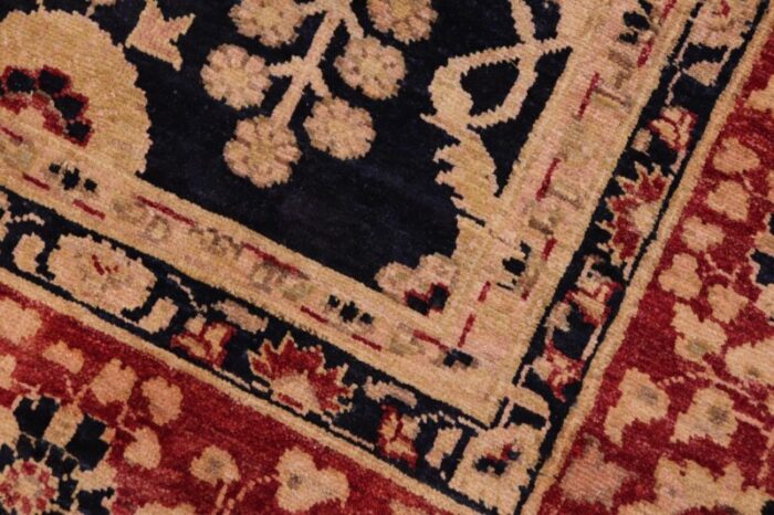 classic ziegler blue red hand knotted wool rug 84 x 100 2850