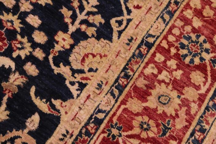 classic ziegler blue red hand knotted wool rug 84 x 100 8066