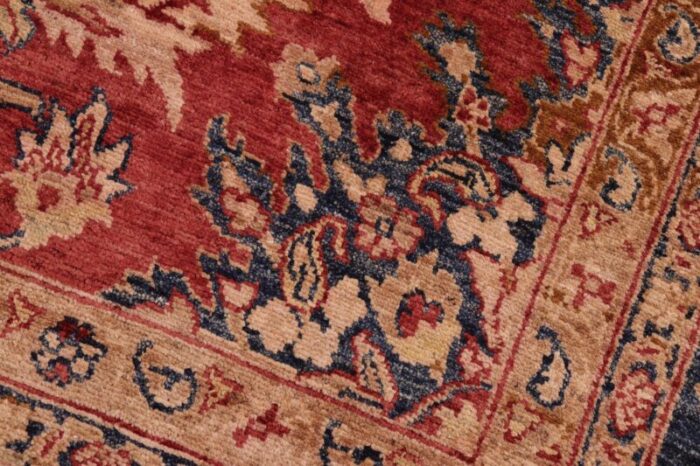 classic ziegler red blue hand knotted wool rug 84 x 911 3492