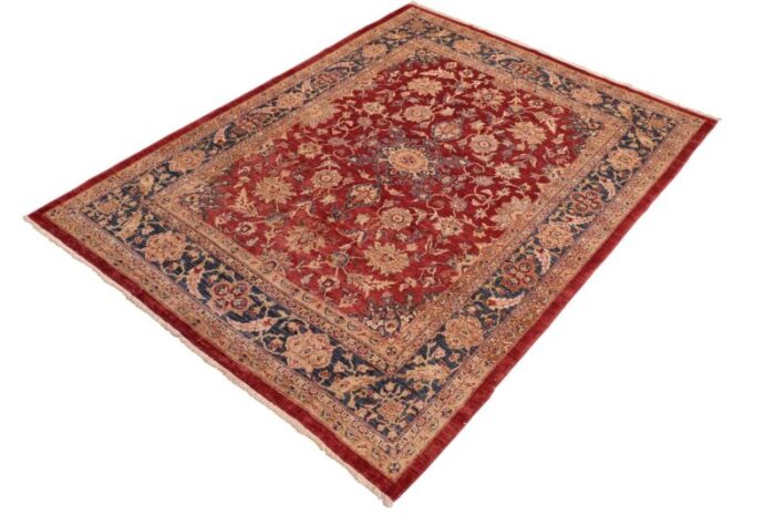 classic ziegler red blue hand knotted wool rug 84 x 911 8201