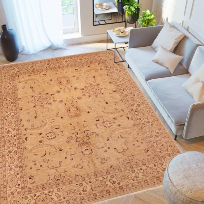 classic ziegler tan beige hand knotted wool rug 80 x 100 5132