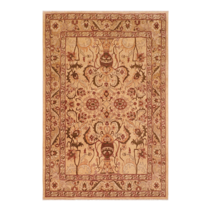 classic ziegler tan red hand knotted wool rug 81 x 911 7433