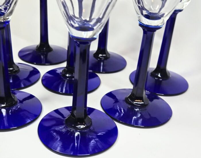 cobalt pillar stemmed champagne flutes set of eight 7632