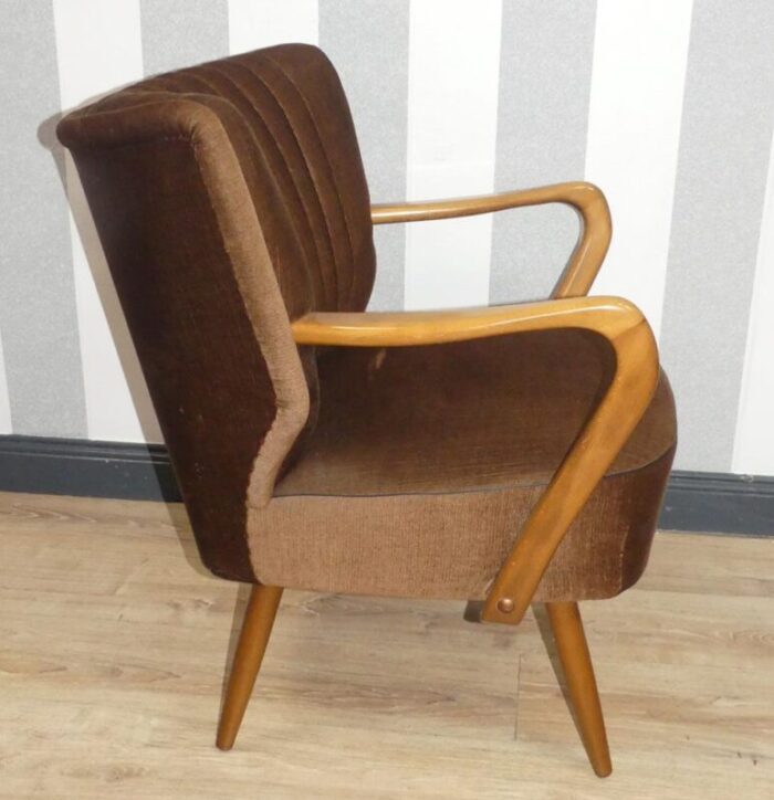 cocktail chair with brown armrests 1950s 6983